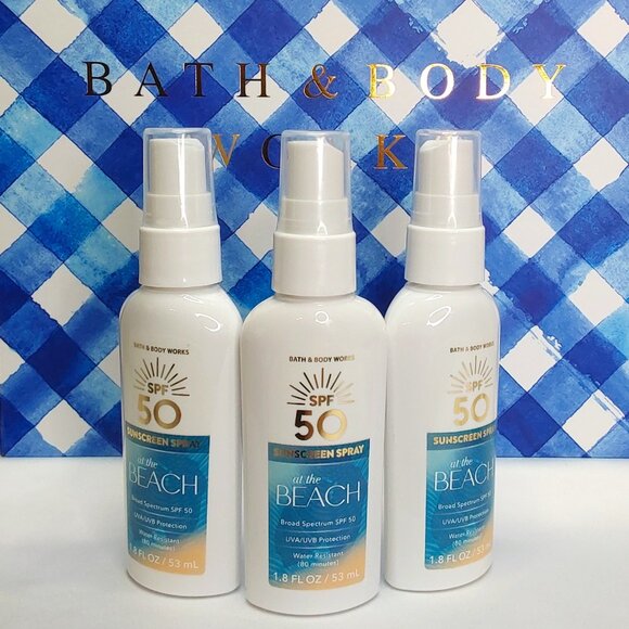 Bath & Body Works Other - BATH & BODY WORKS 'AT THE BEACH' 3-PIECE SUNSCREEN SPRAY SPF50 TRAVEL SIZE SET